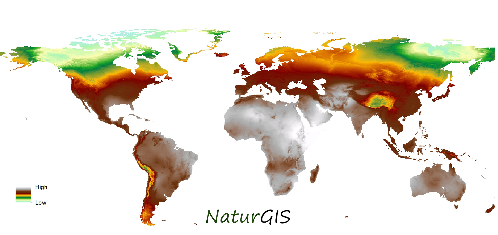 Mapa mundial del isótopo de deurterio en precipitación naturgis
